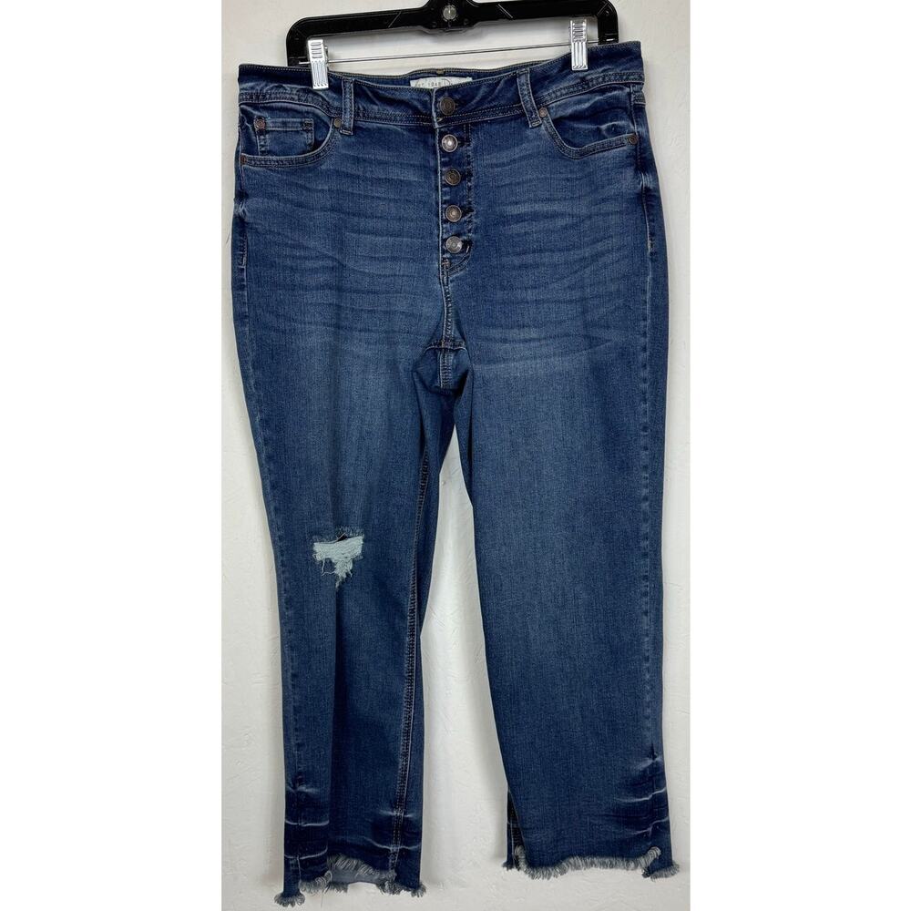 Cato Blue Hi-Rise Denim Capri Women's Size 14